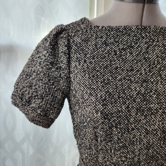 Jennifer Lopez Small Puff Sleeve Metallic Tweed Belted Ultra Super Mini Dress - Picture 5 of 8